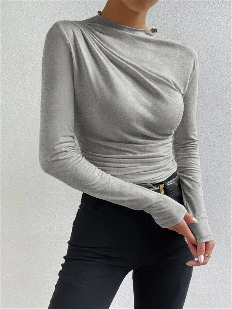 Ruched Långärmad T-shirt 