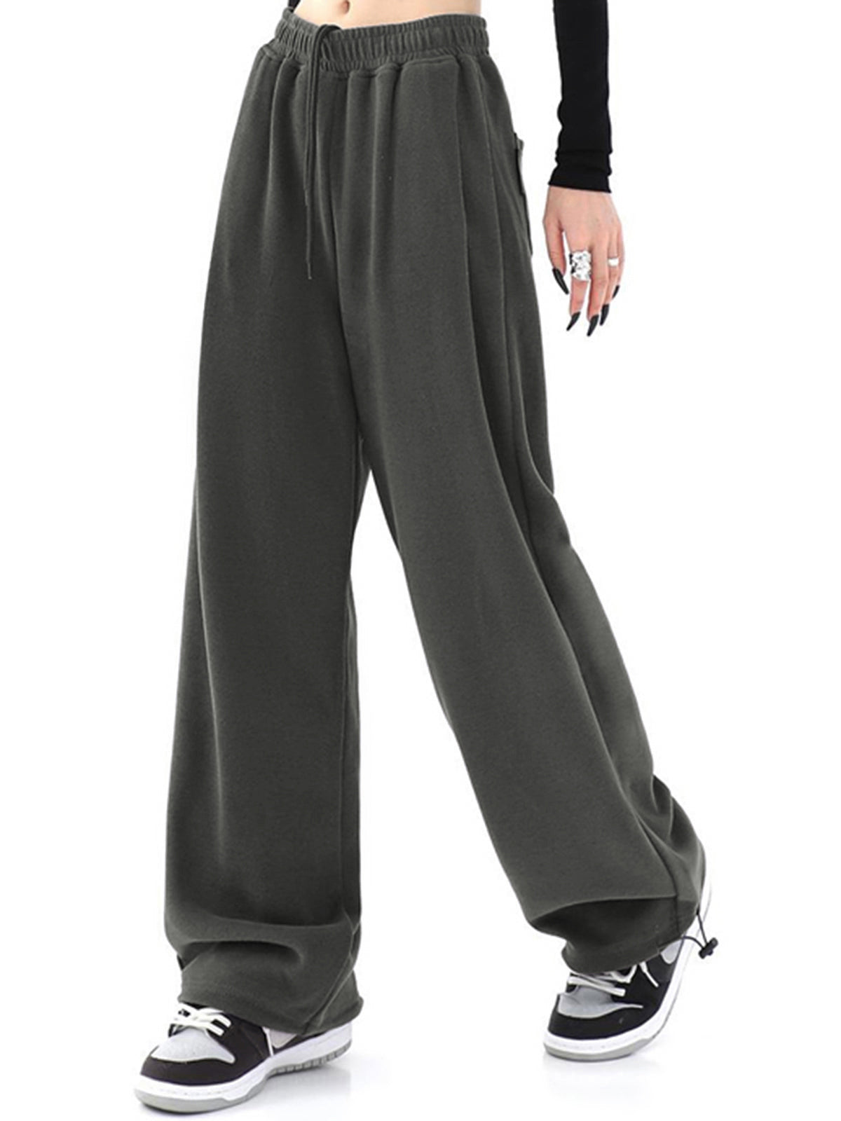 Enfärgade Baggy Träningsbyxor 