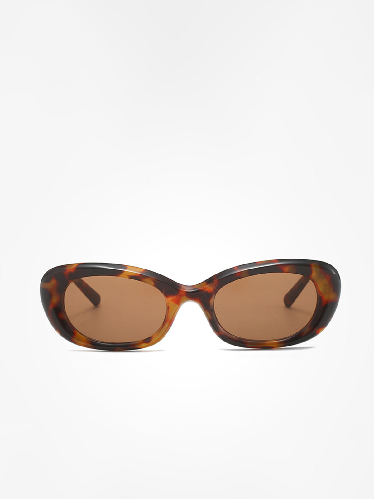 Abgerundete Sonnenbrille in Schildpattoptik 