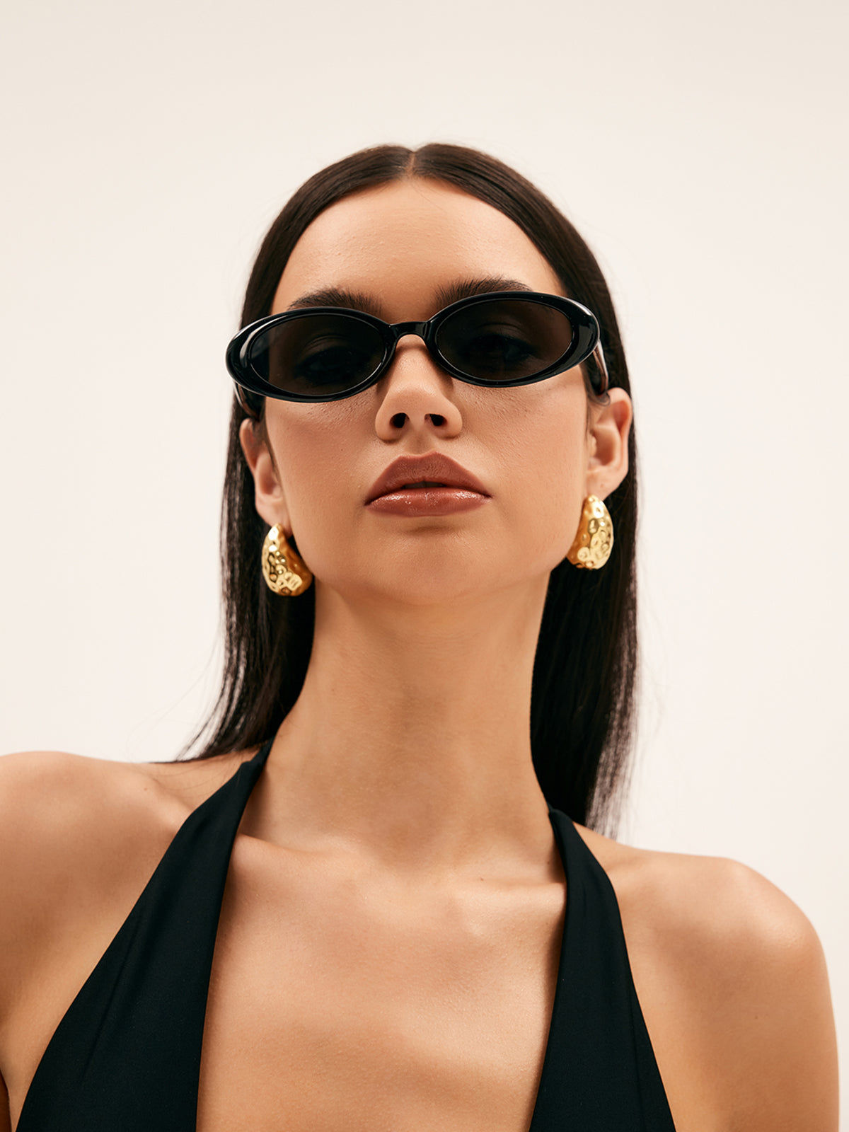 Ovale, runde Vintage-Sonnenbrille 