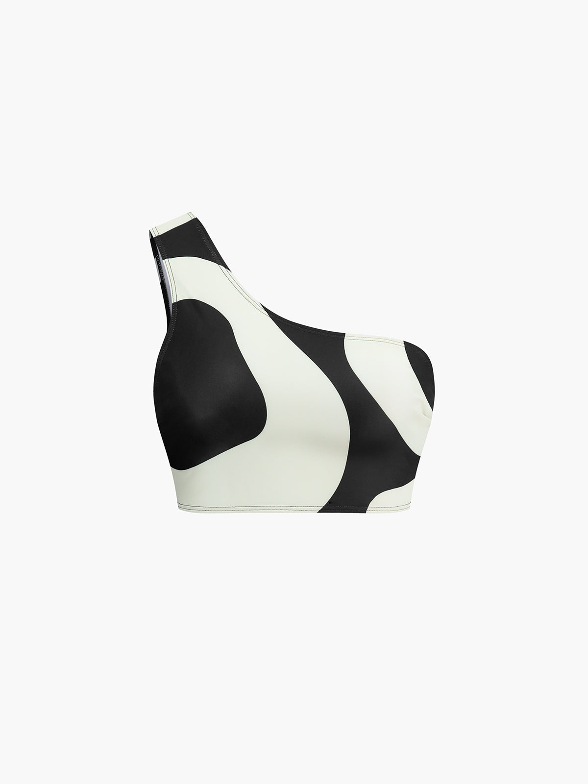 Zweifarbiges Bikini-Set mit asymmetrischem Ausschnitt 