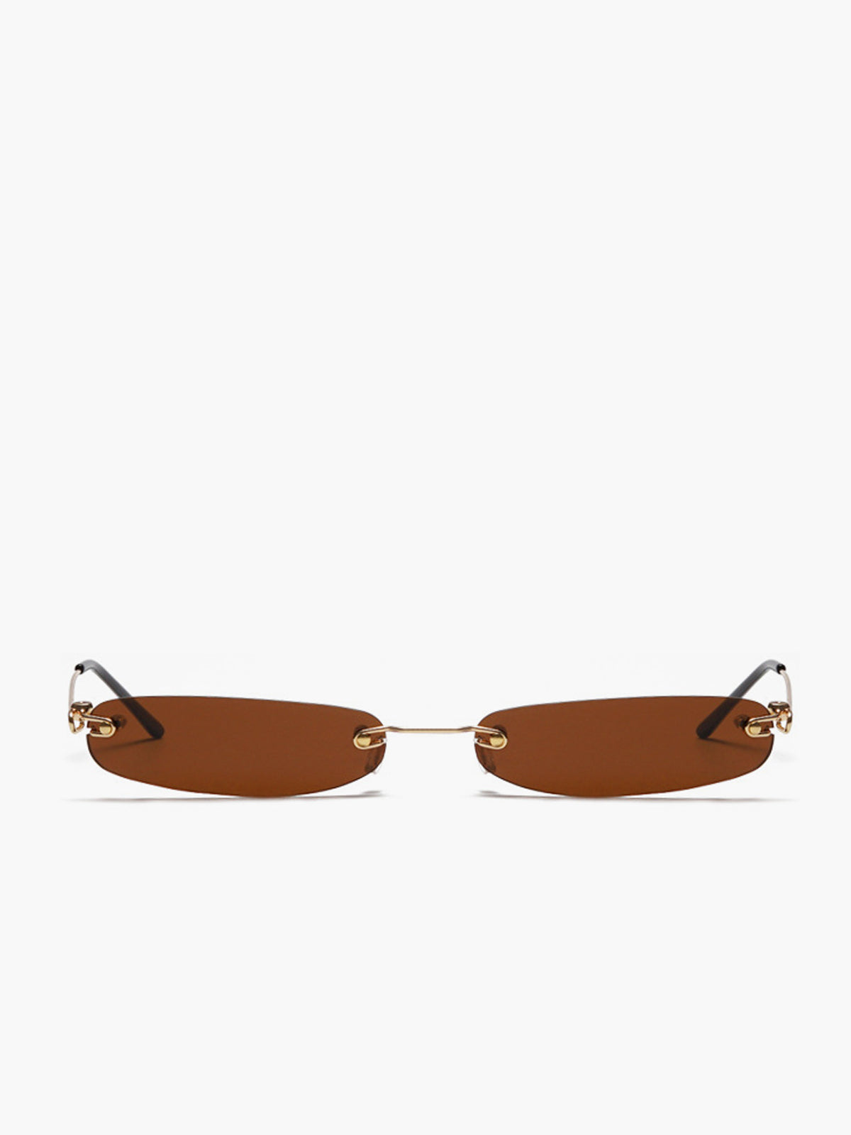 Schmale randlose rechteckige Sonnenbrille 