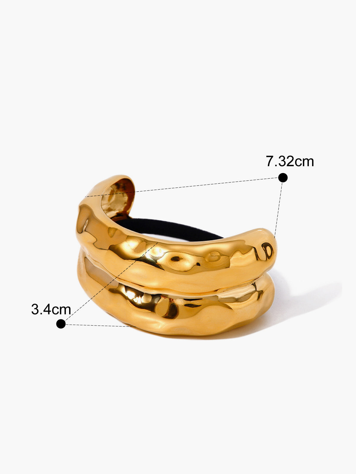 Slät U-format svart gummiband 