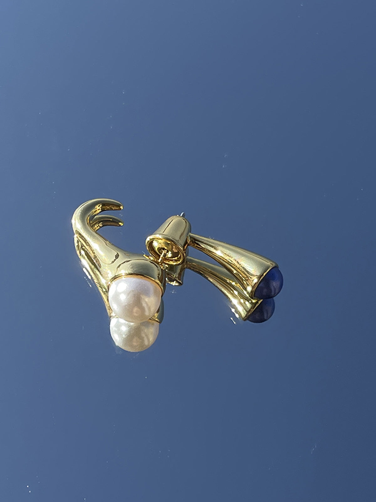 1 st stapelpärlörhänge i guld 