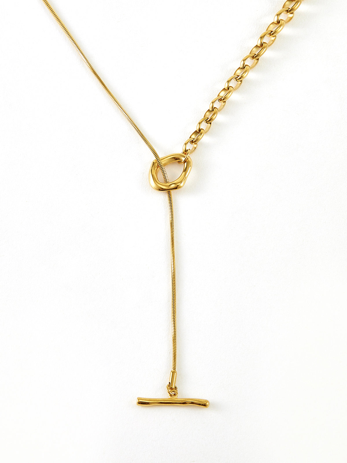 Goldene Lariat Y-Halskette 