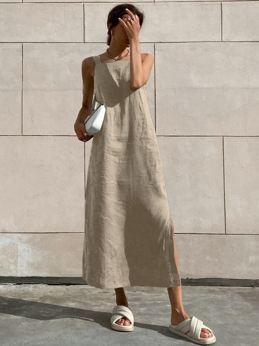 Minimalism – Langes Camisole-Kleid aus Baumwolle 