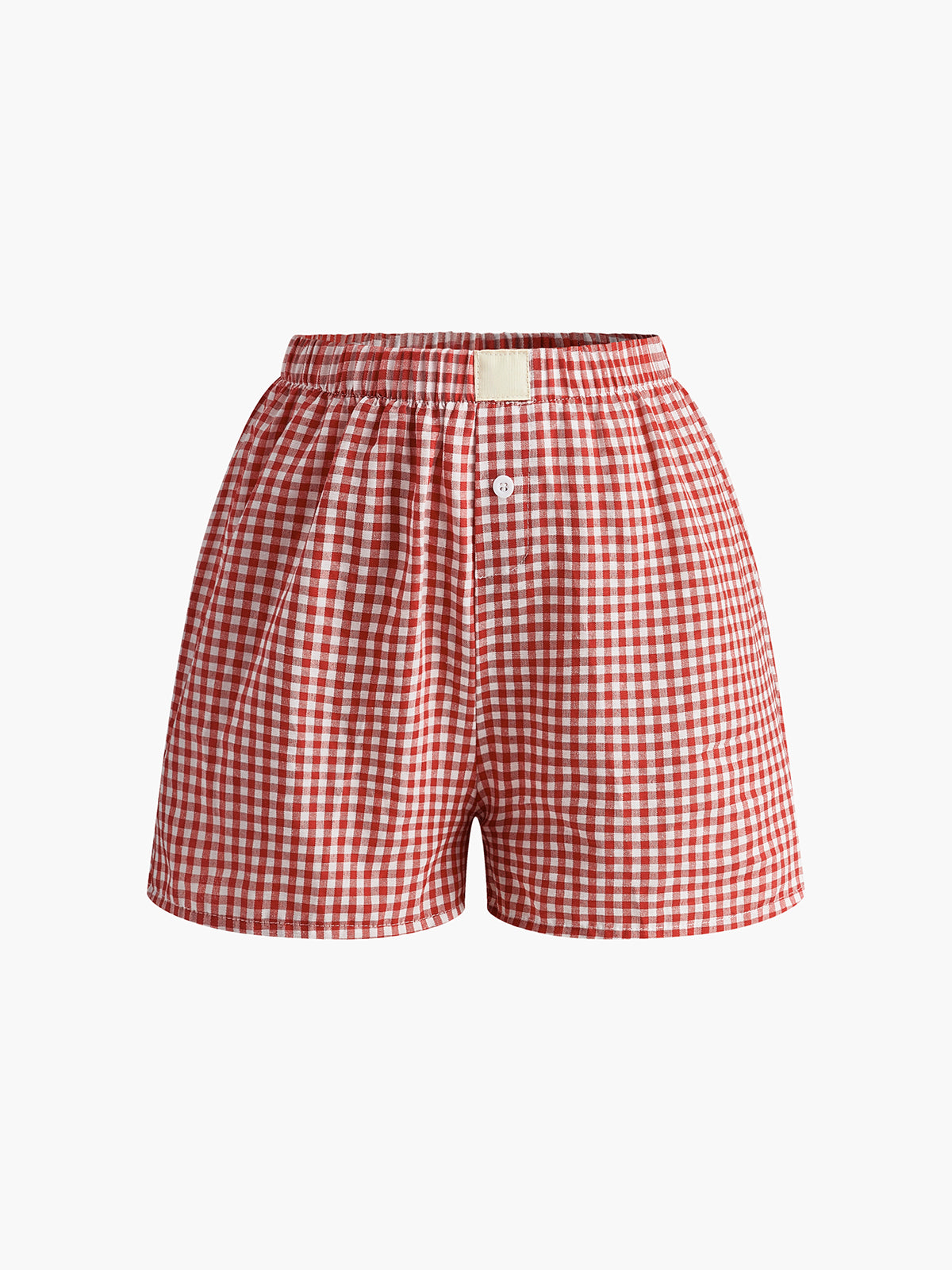 Karierte Shorts mit Knöpfen 