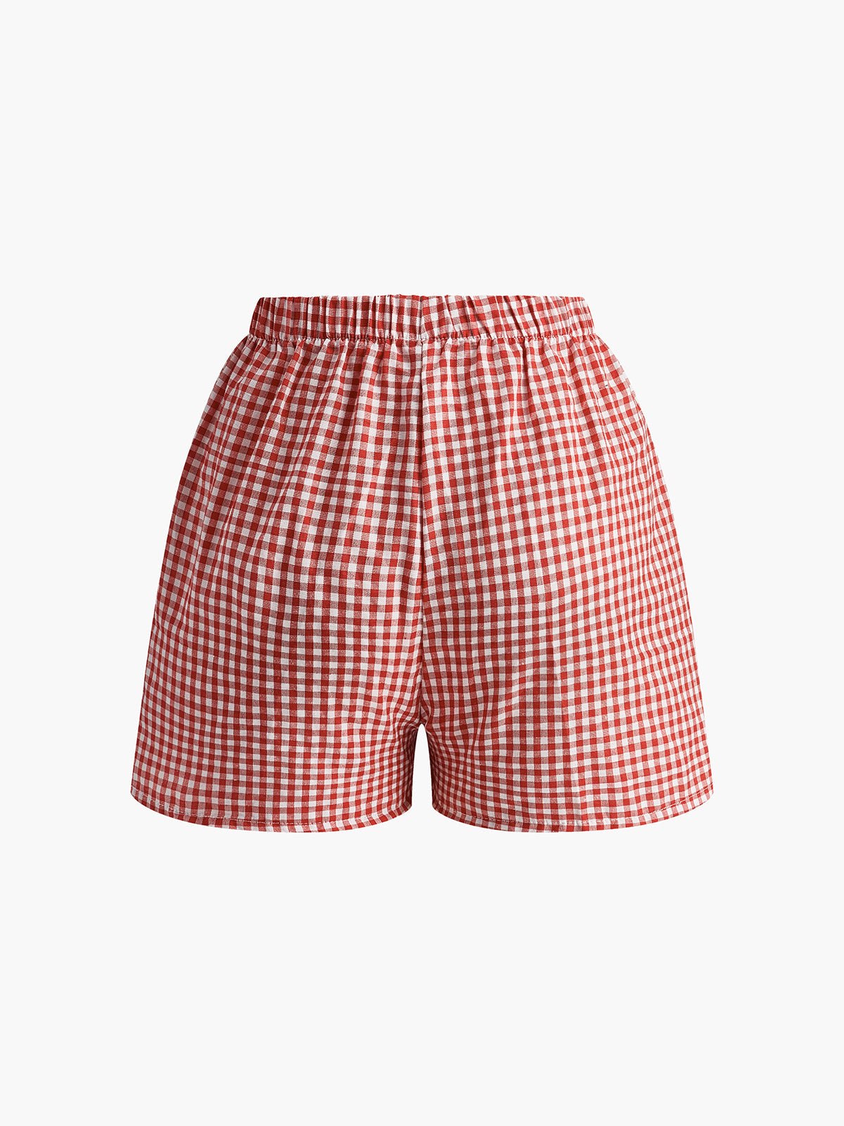 Karierte Shorts mit Knöpfen 