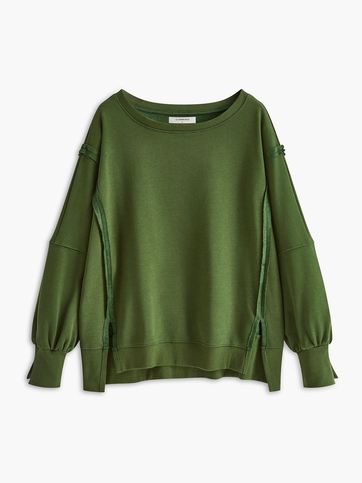 Einfarbiges Sweatshirt aus Baumwolle mit Schlitz 