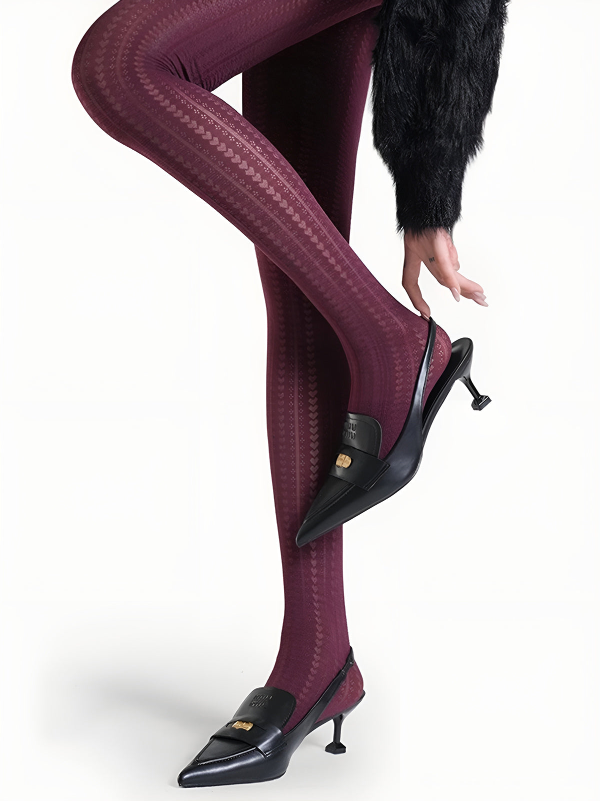 Total Comfort Strumpfhose aus Samt mit Herzmotiv 