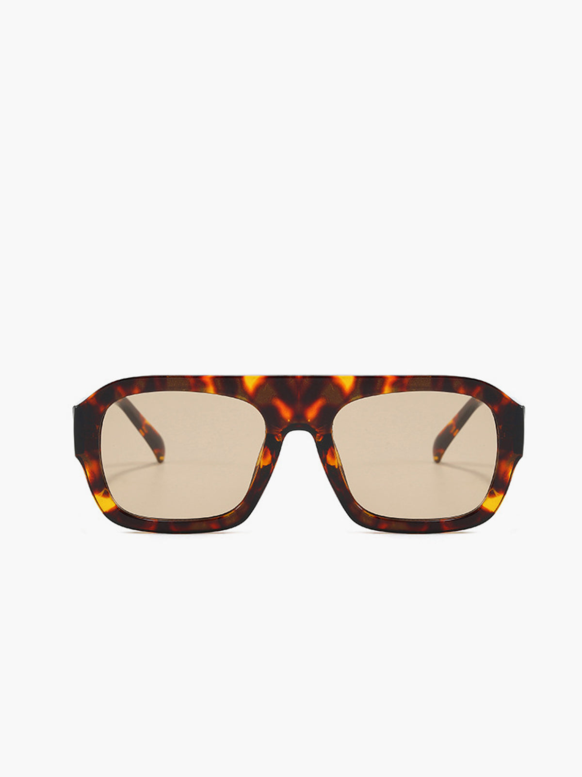 Eckige Sonnenbrille mit Leopardenmuster 