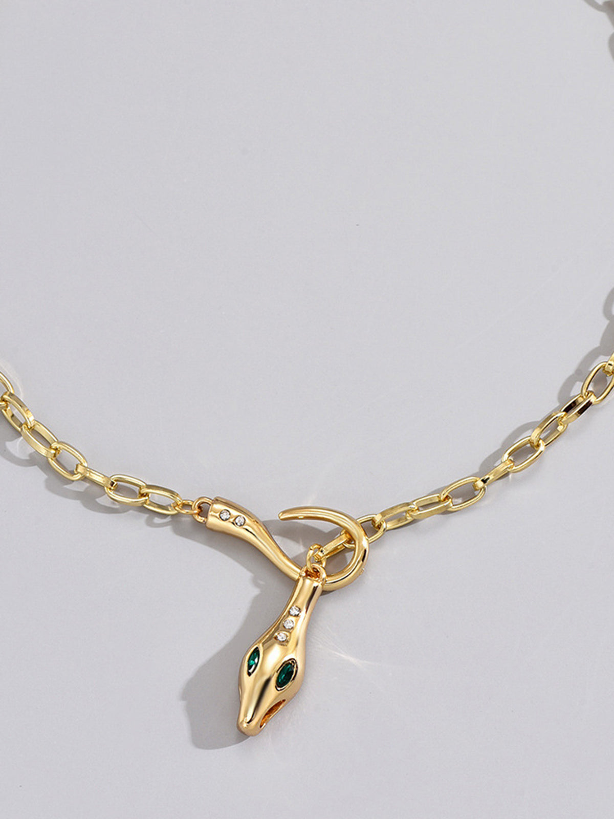 Halsband med strass-ormkedja 