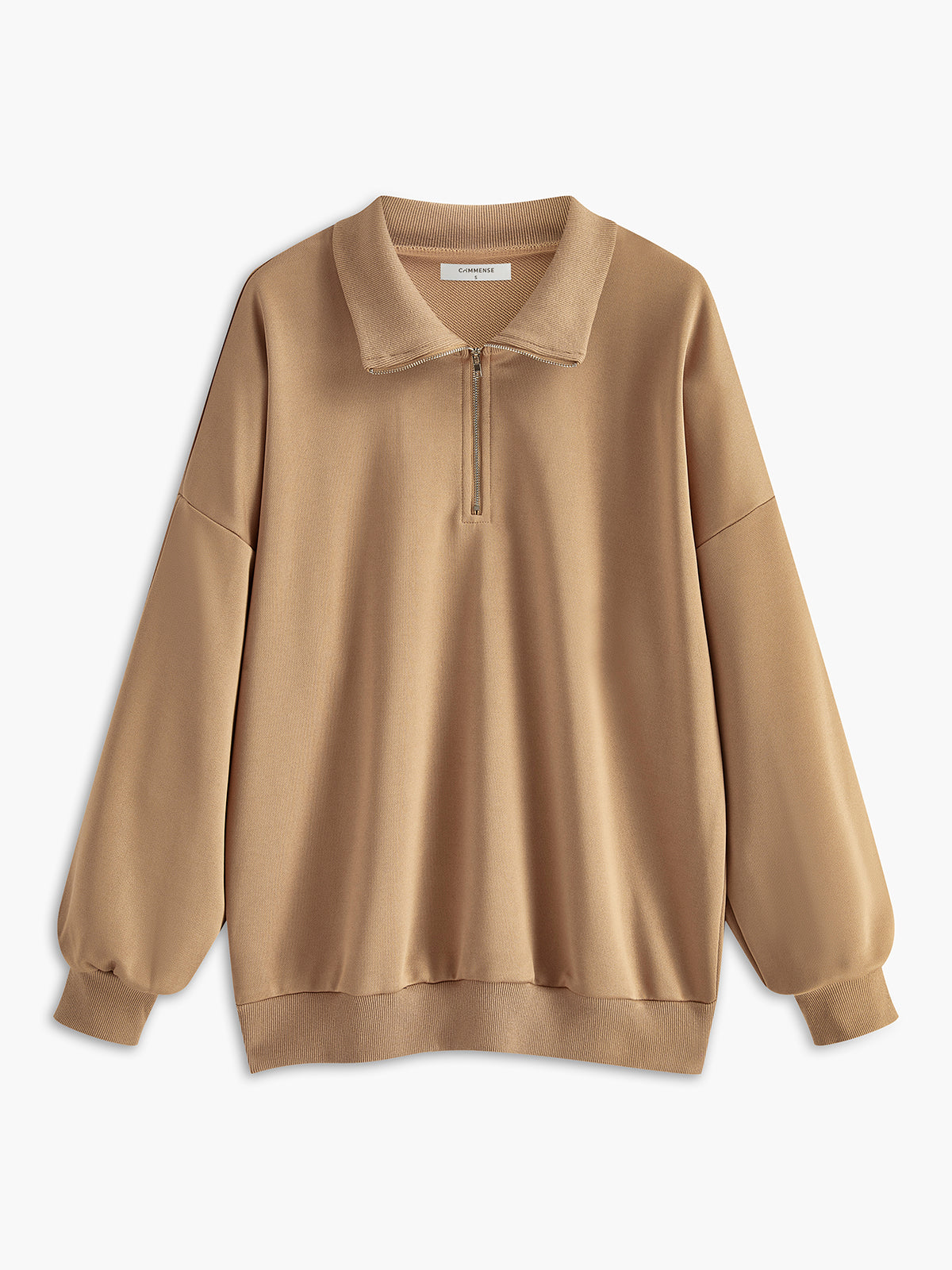 Sweatshirt mit Revers und Reißverschluss 