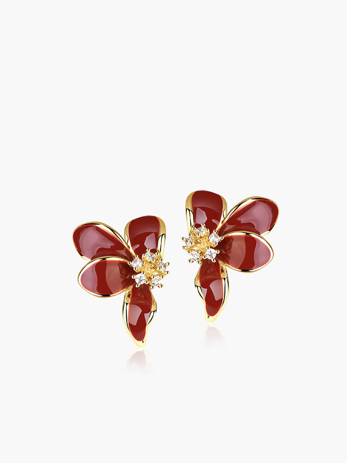 Vintage örhängen med strass och blommönster 