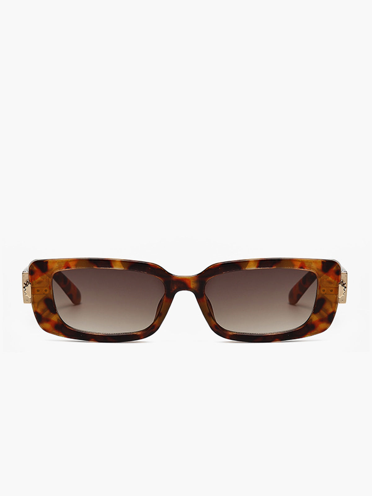 Eckige Sonnenbrille mit Leopardenmuster 