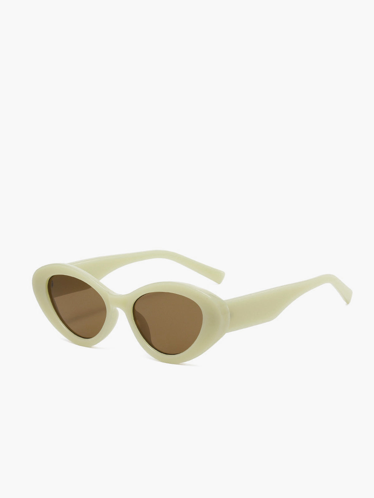 Cremefarbene Cat-Eye-Sonnenbrille