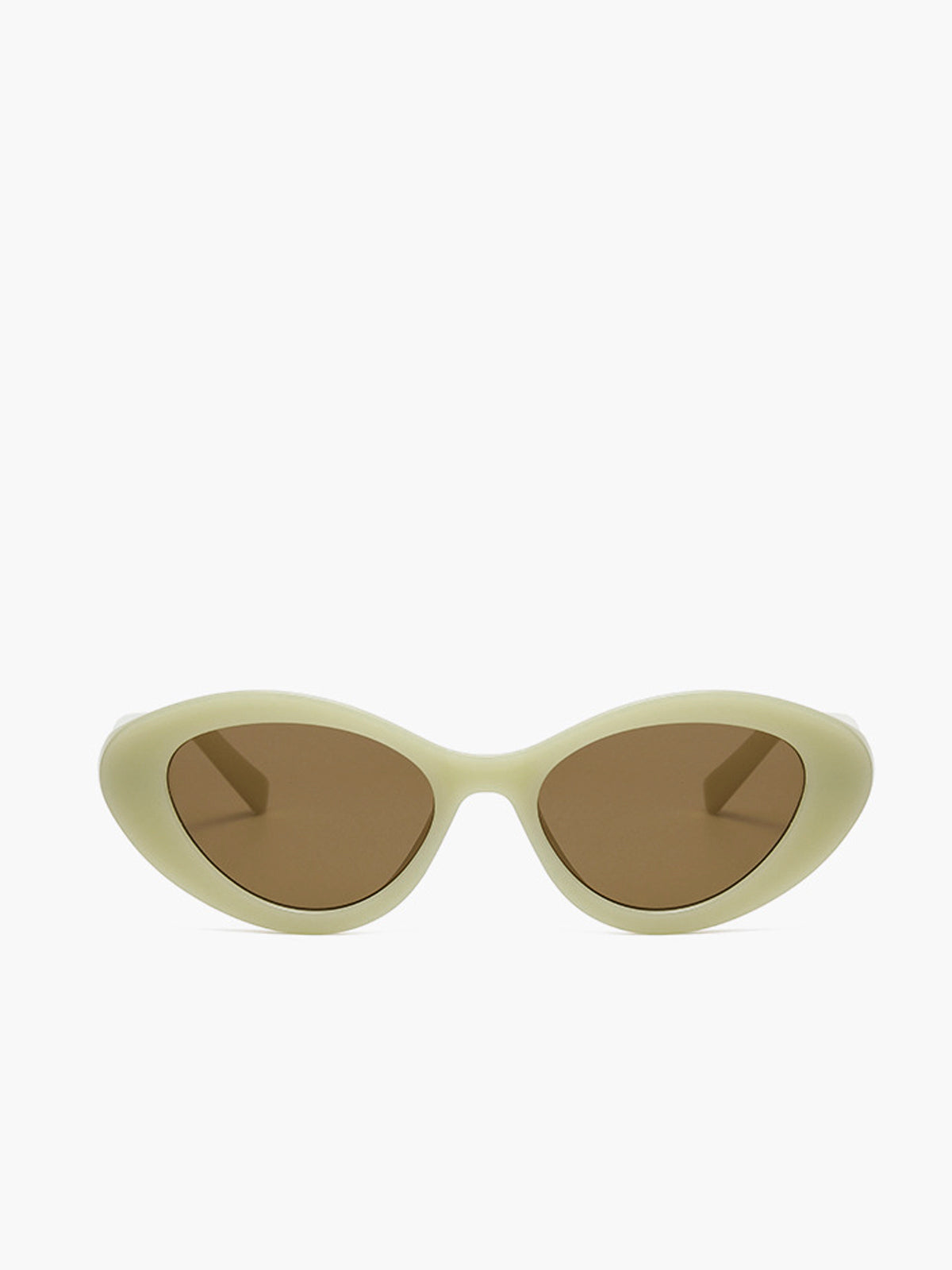 Cremefarbene Cat-Eye-Sonnenbrille