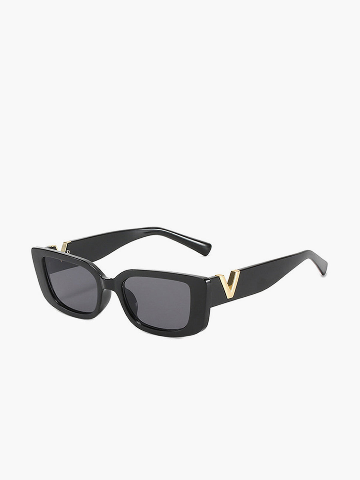 Eckige Sonnenbrille mit V-Detail 