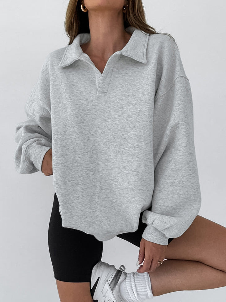 Minimalistisches schlichtes Polo-Sweatshirt 