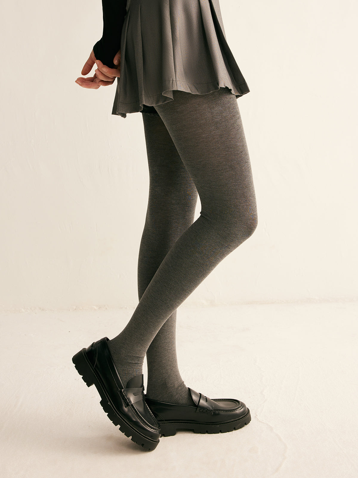 Einfarbige Soft-Touch-Leggings 