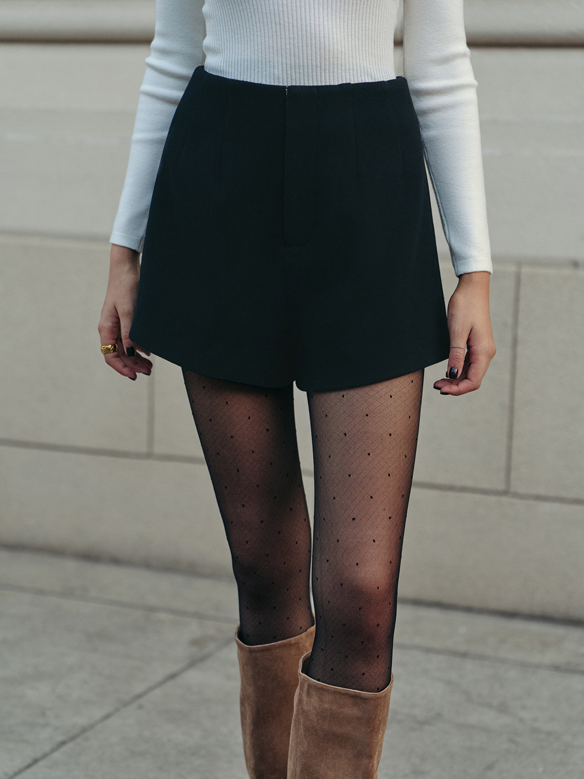 Vielseitige, schlichte Tweed-Shorts