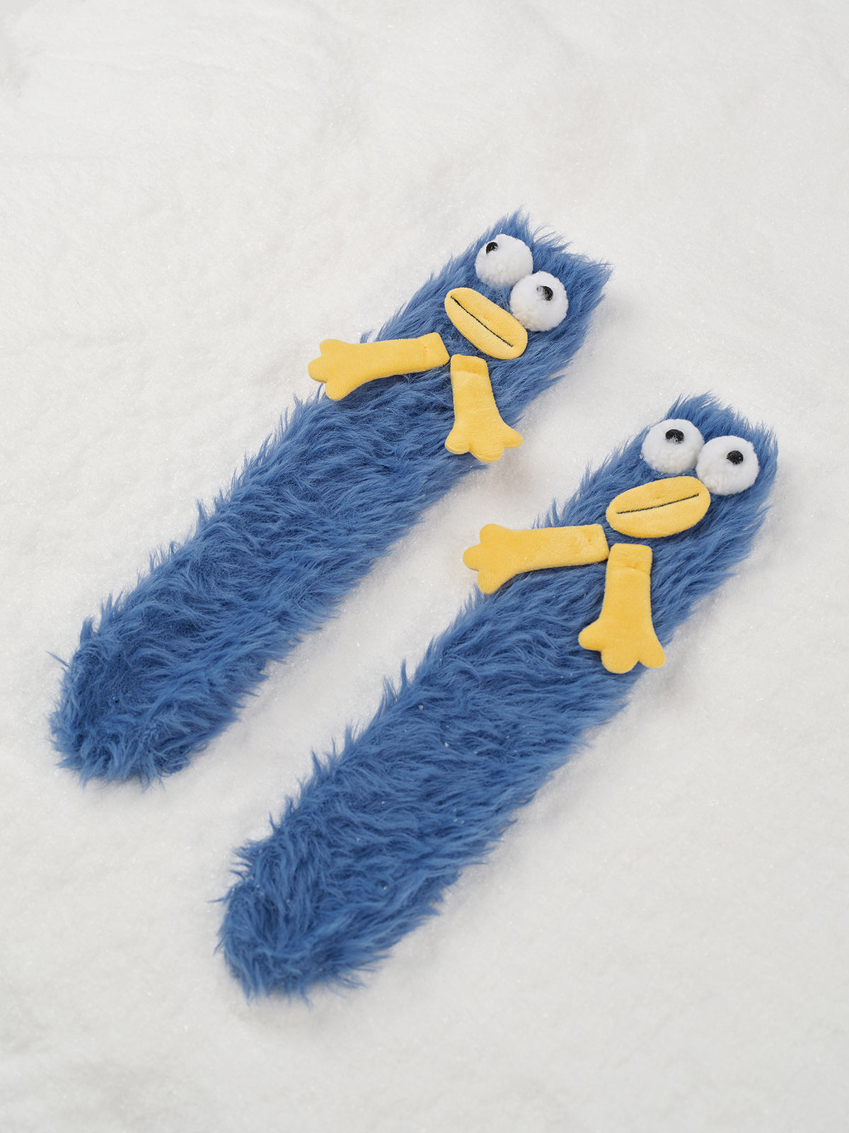 Wadenlange Socken aus Korallensamt mit Cartoon-Motiv 