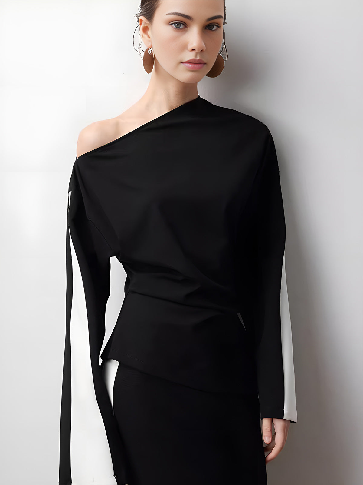 Asymmetrisk t-shirt med färgblock i jersey 