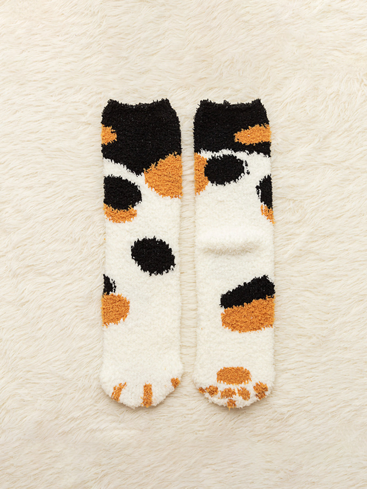 Korallenfleece-Socken mit Punkten 