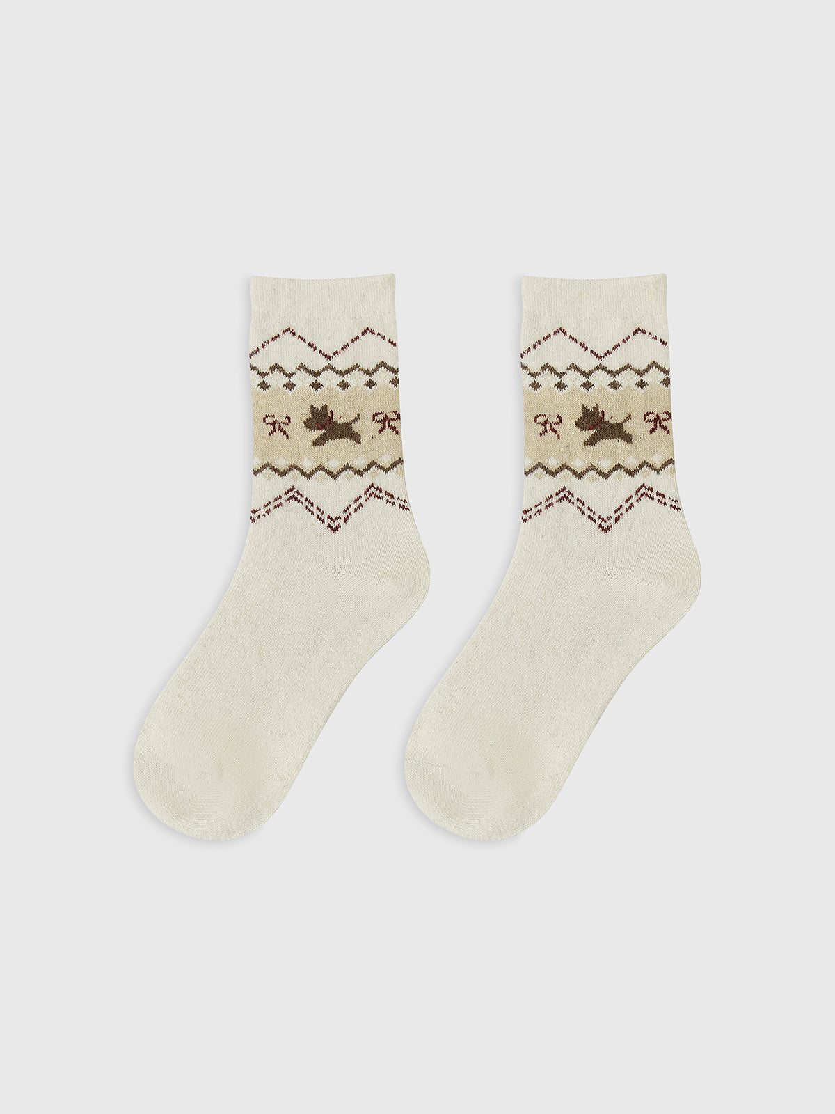 Socken aus Wollmischung mit Welpenmuster 