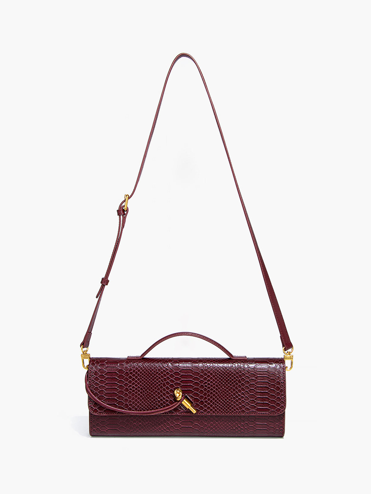 Strukturierte Schultertasche mit Zwei-Wege-Klappe 