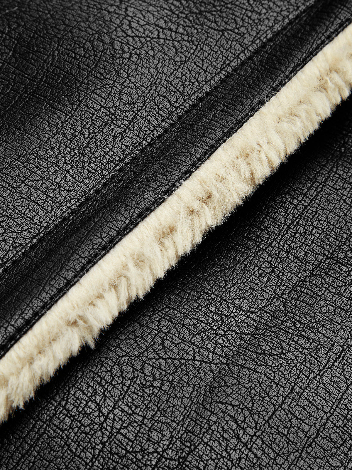 Too Blessed Sherpafodrad Shearling Läderflygjacka 