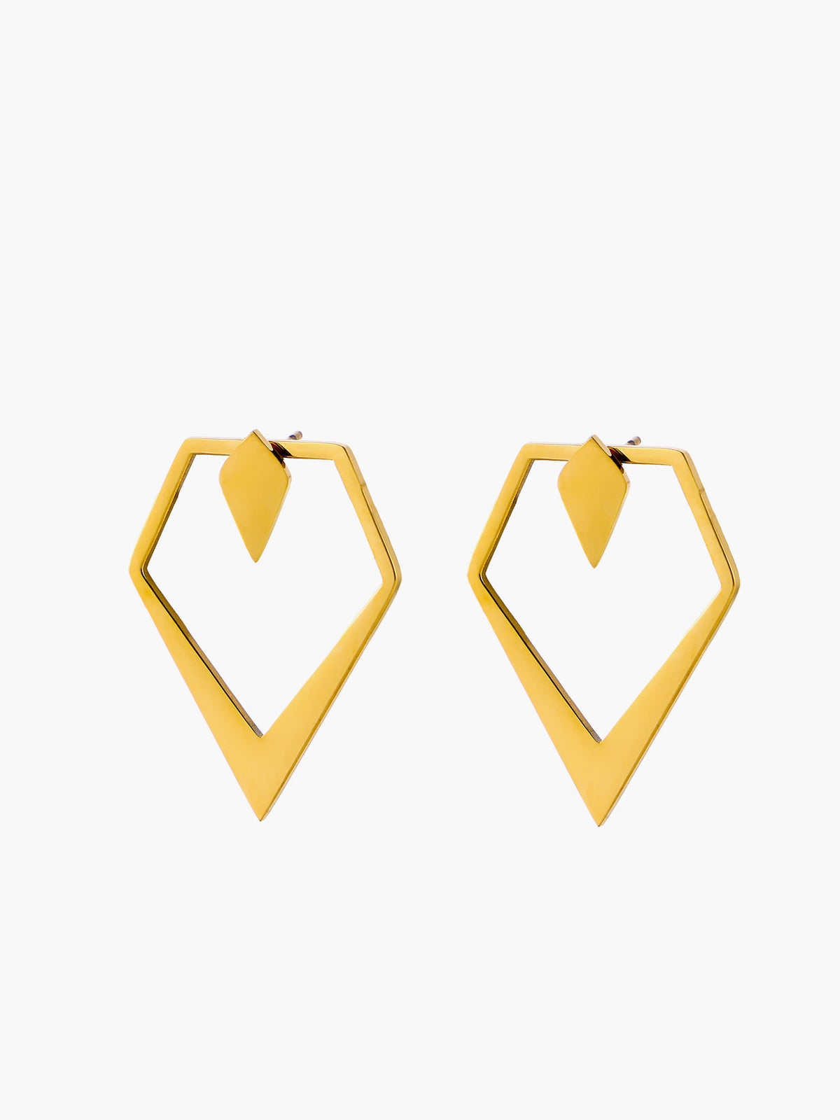 Geometrische V-förmige goldene Ohrstecker 