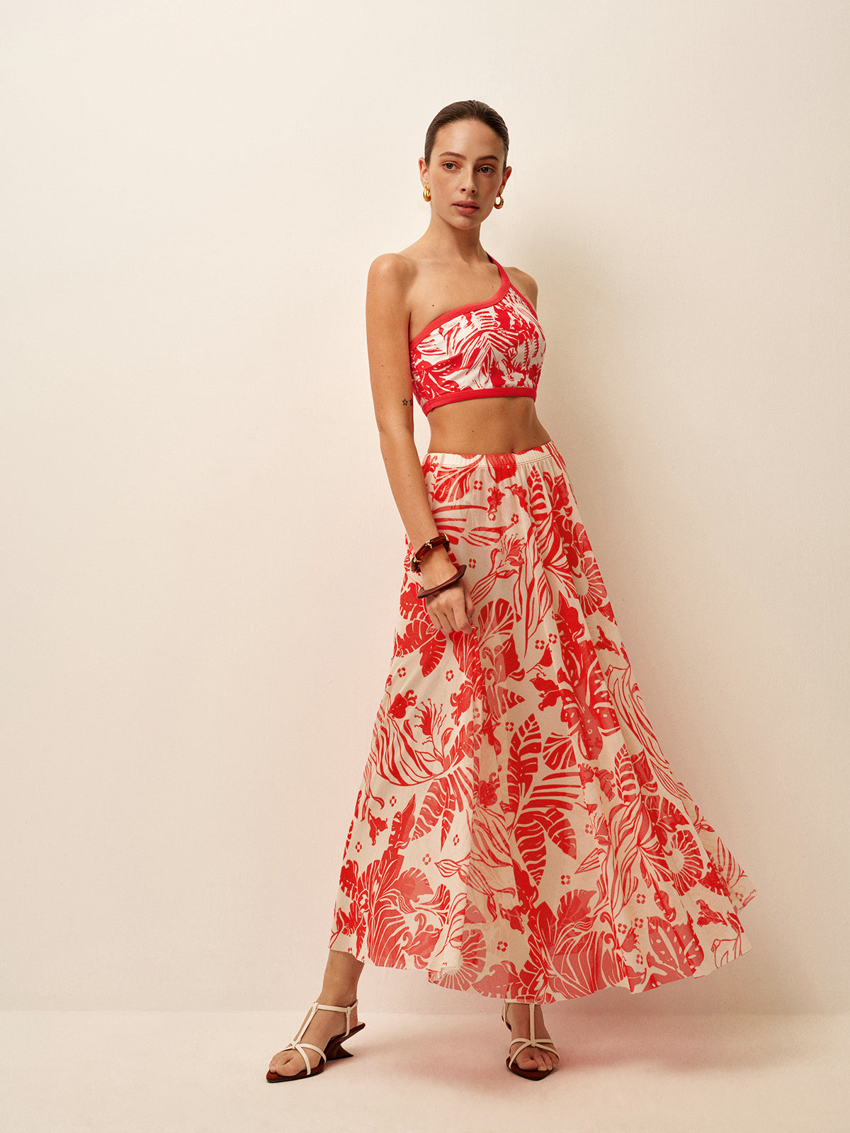 Mesh Printed Cover-up kjol 