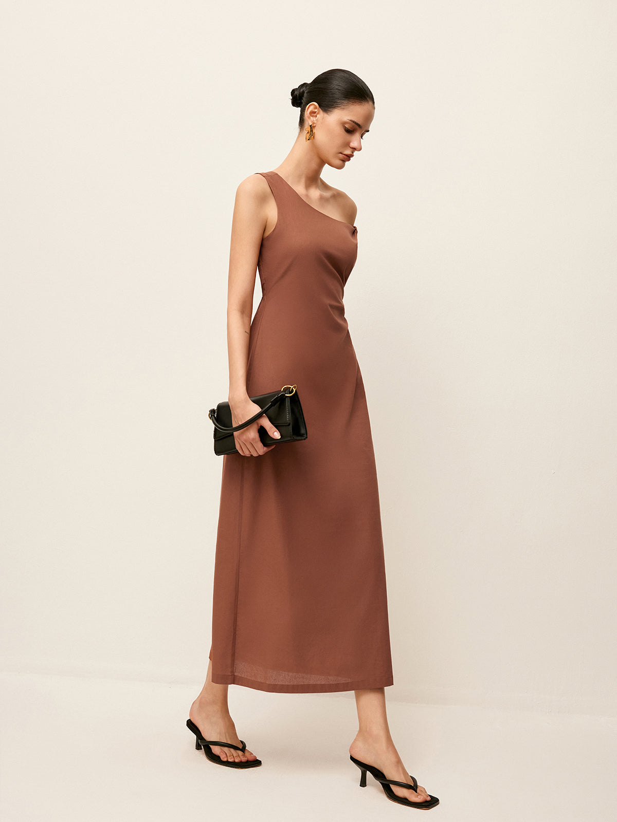 One-Shoulder-Kleid aus Baumwolle 