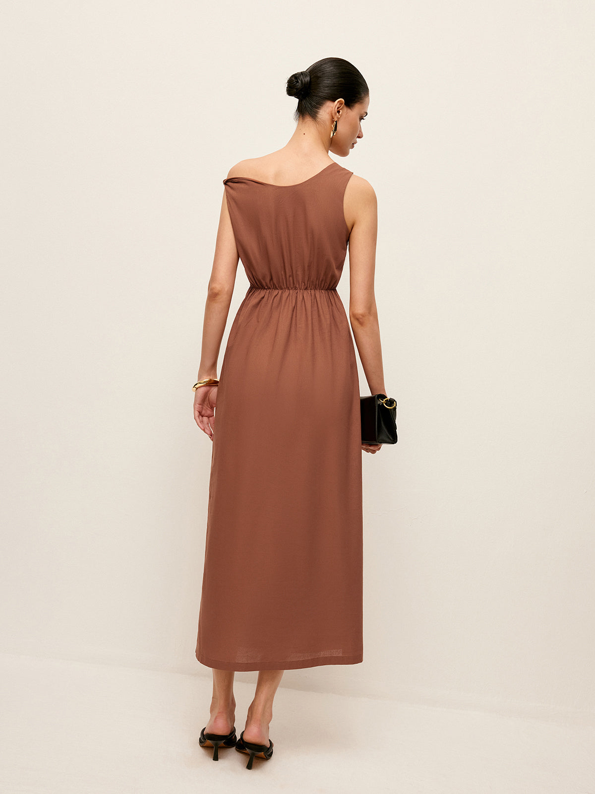 One-Shoulder-Kleid aus Baumwolle 