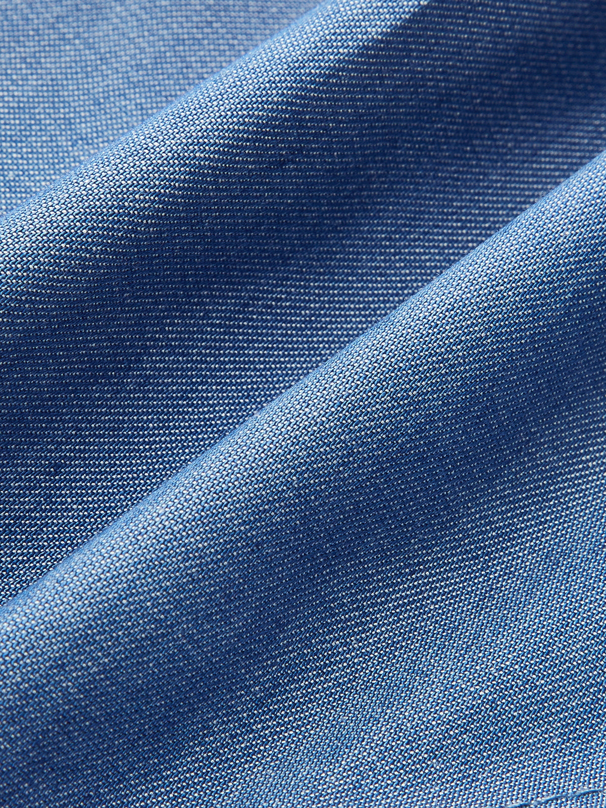 Denim halternecktopp med volangkant 