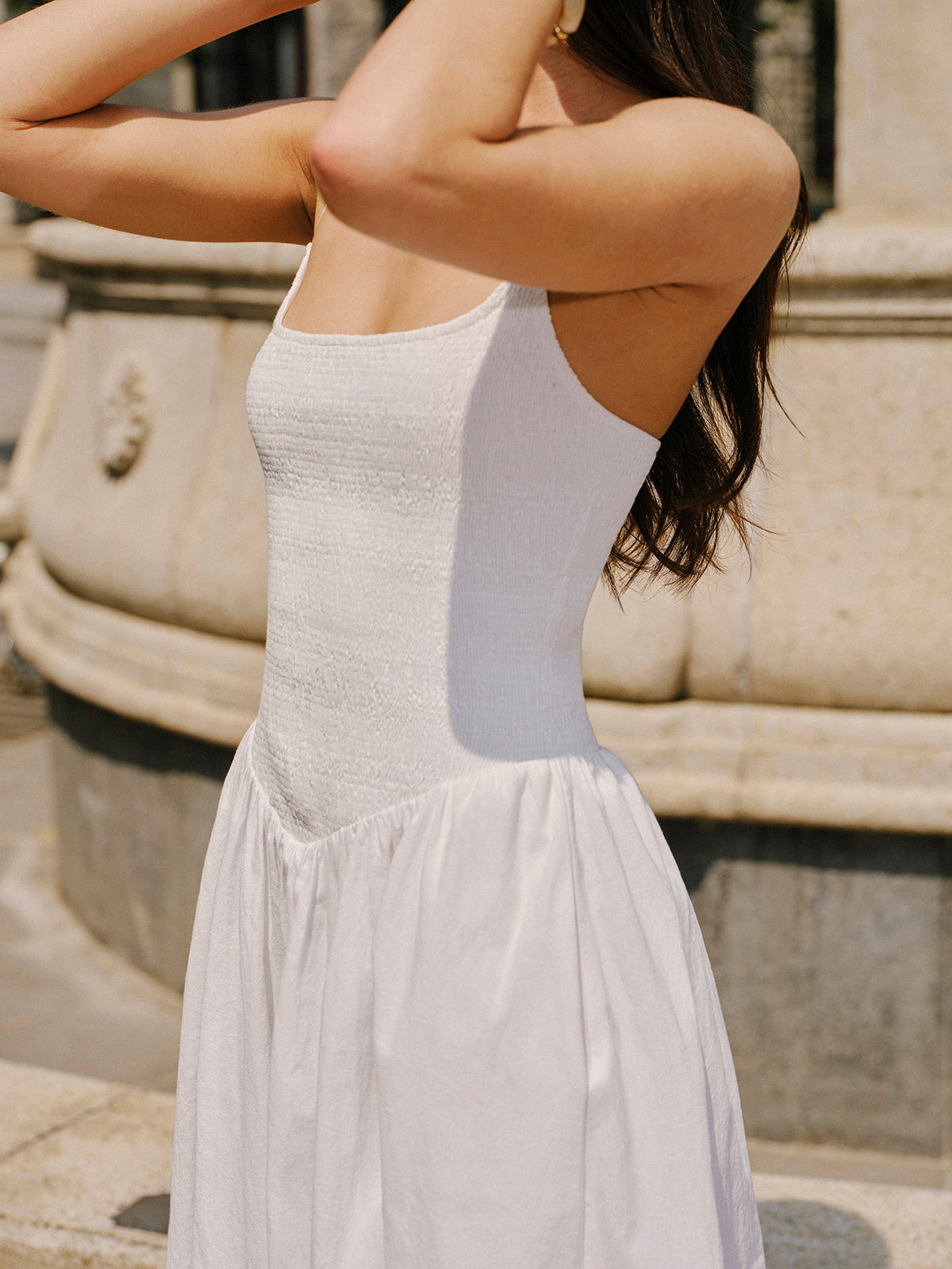 Camisole-Kleid aus Baumwolle mit Taschendetail 