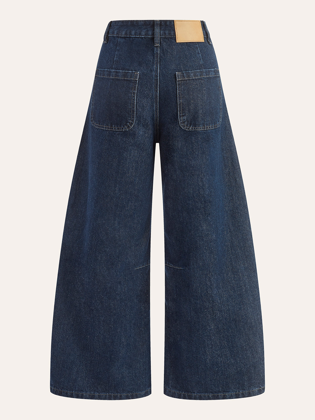 Baumwolljeans mit mittelhohem Bund und weitem Bein 