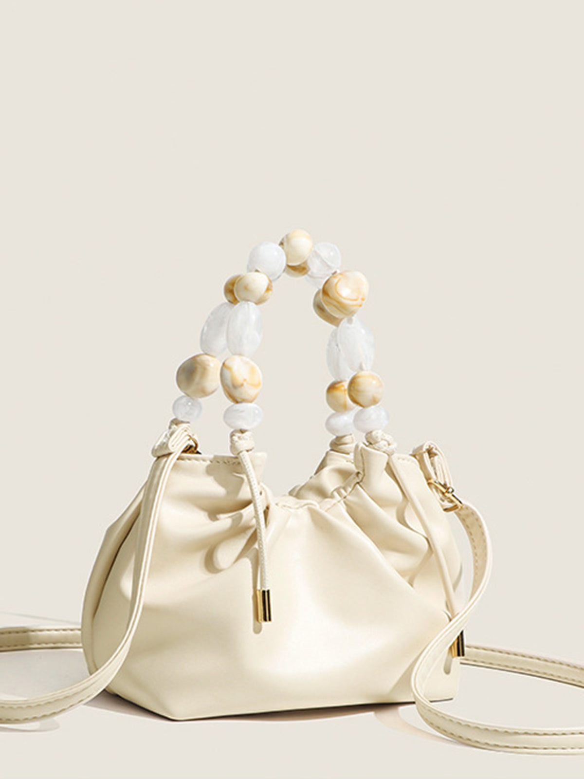 Hobo-Tasche mit Perlengriff in Pastell 
