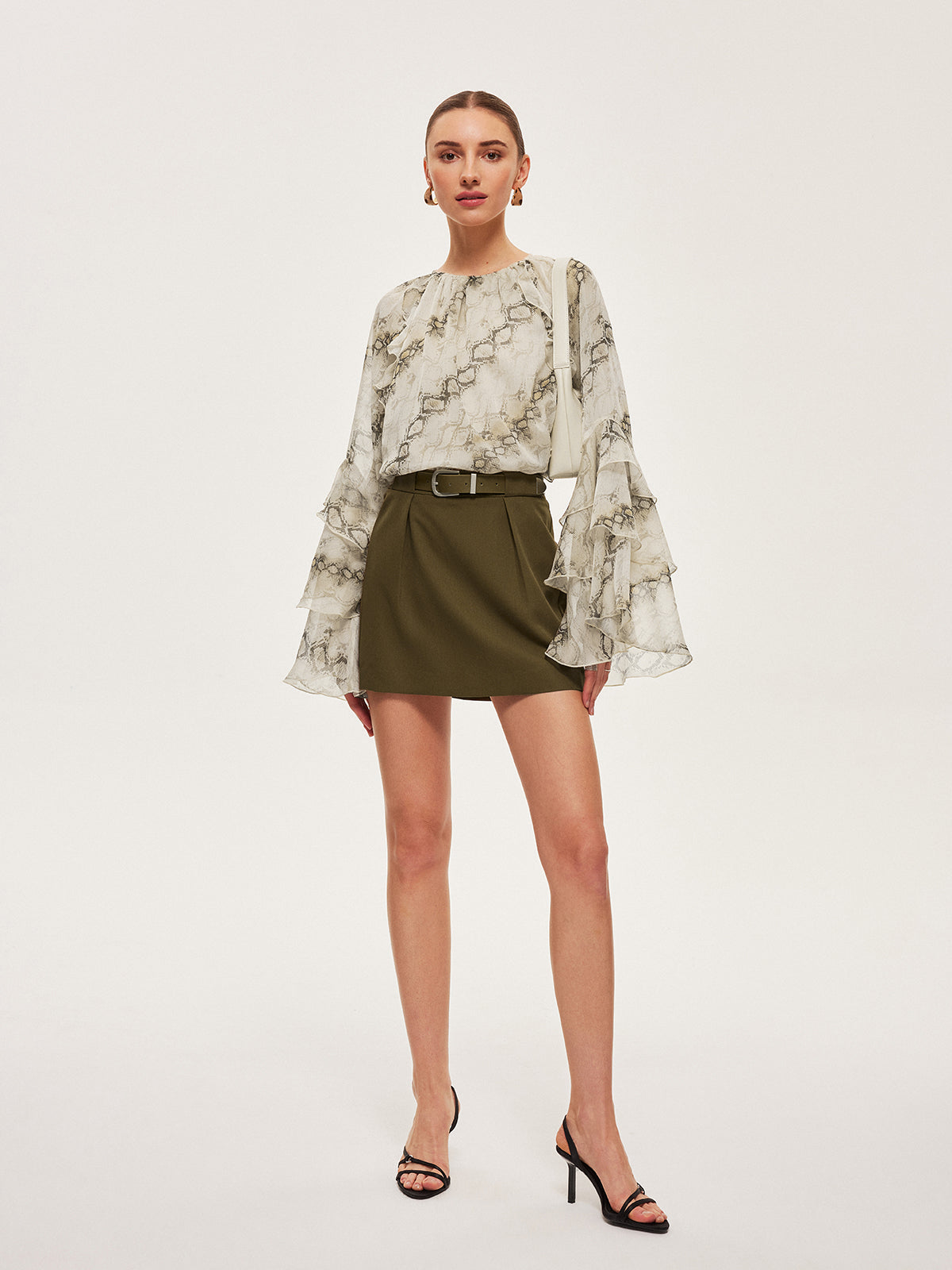 Rock mit mittelhoher Taille und Gürtel 