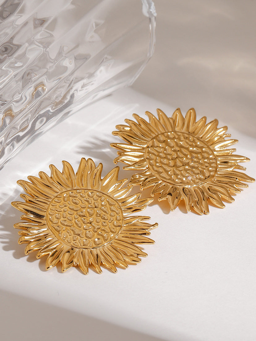 Goldene Sonnenblumen Ohrringe 