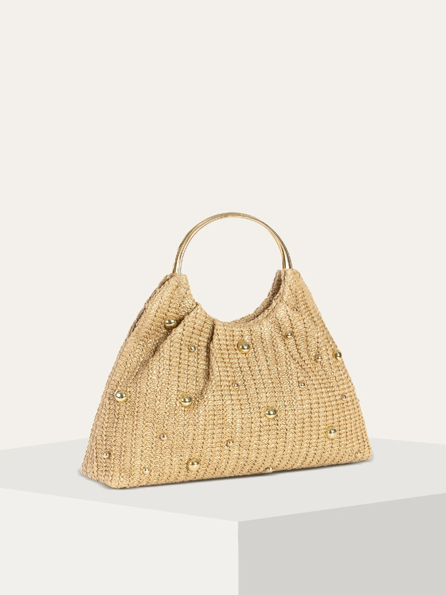 Hobo-Tasche mit Perlenhäkelarbeit 