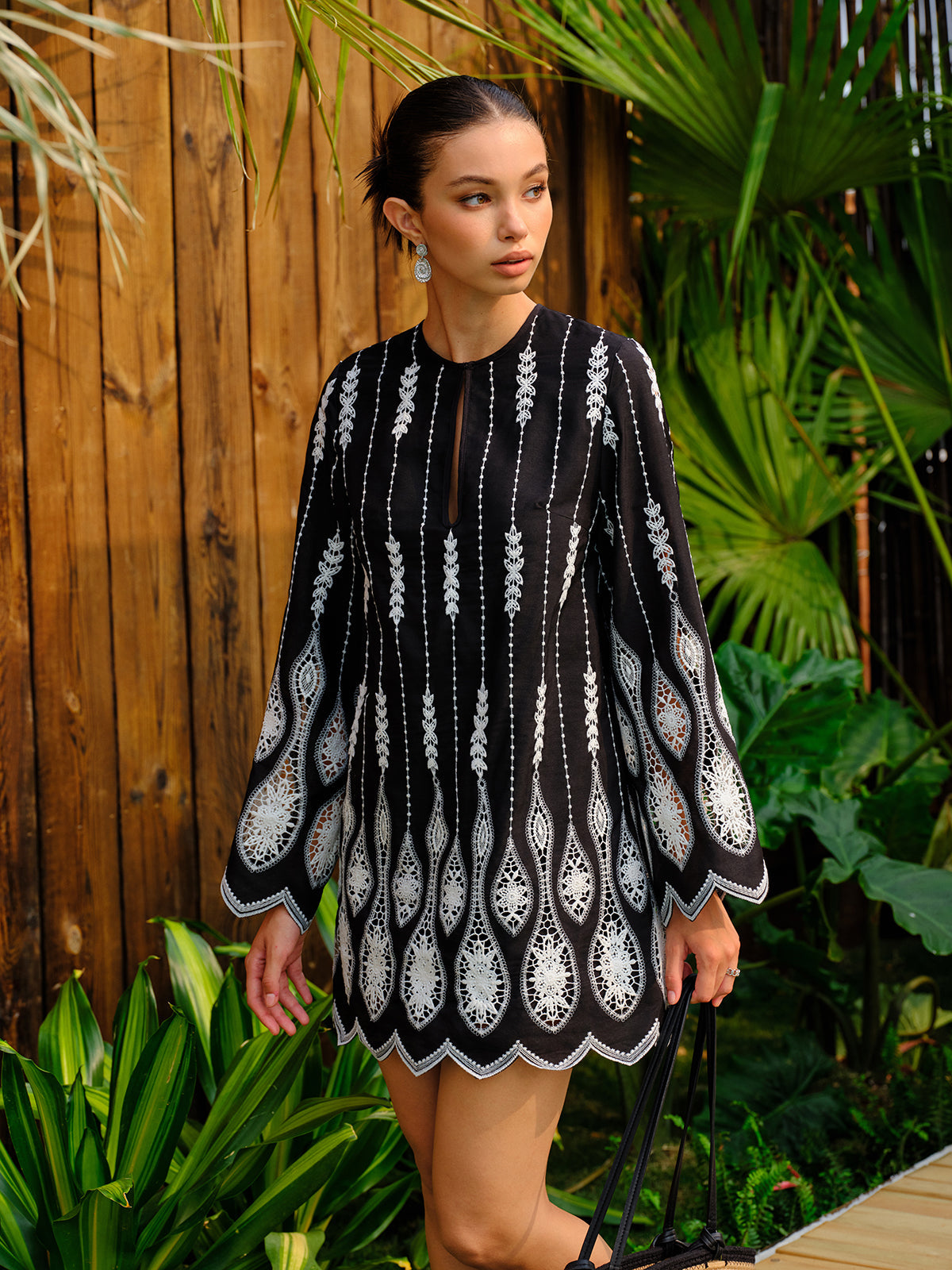 Besticktes Boho-A-Linien-Kleid 