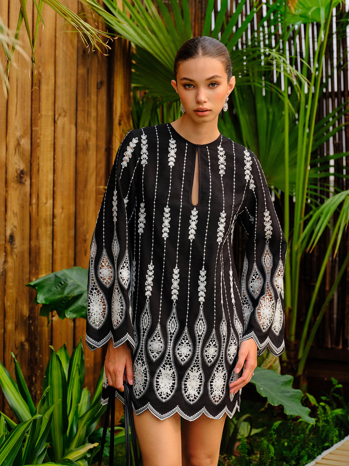 Besticktes Boho-A-Linien-Kleid 