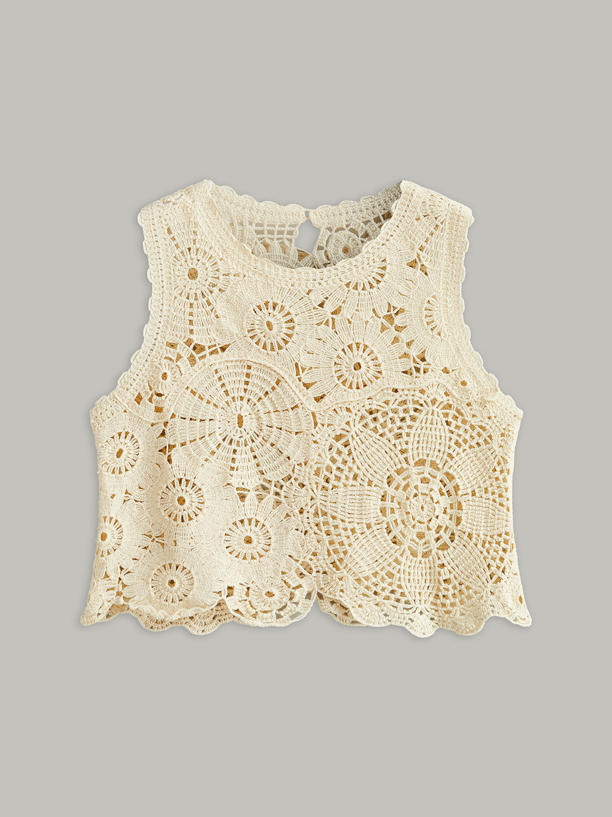 Broderad virkad topp 