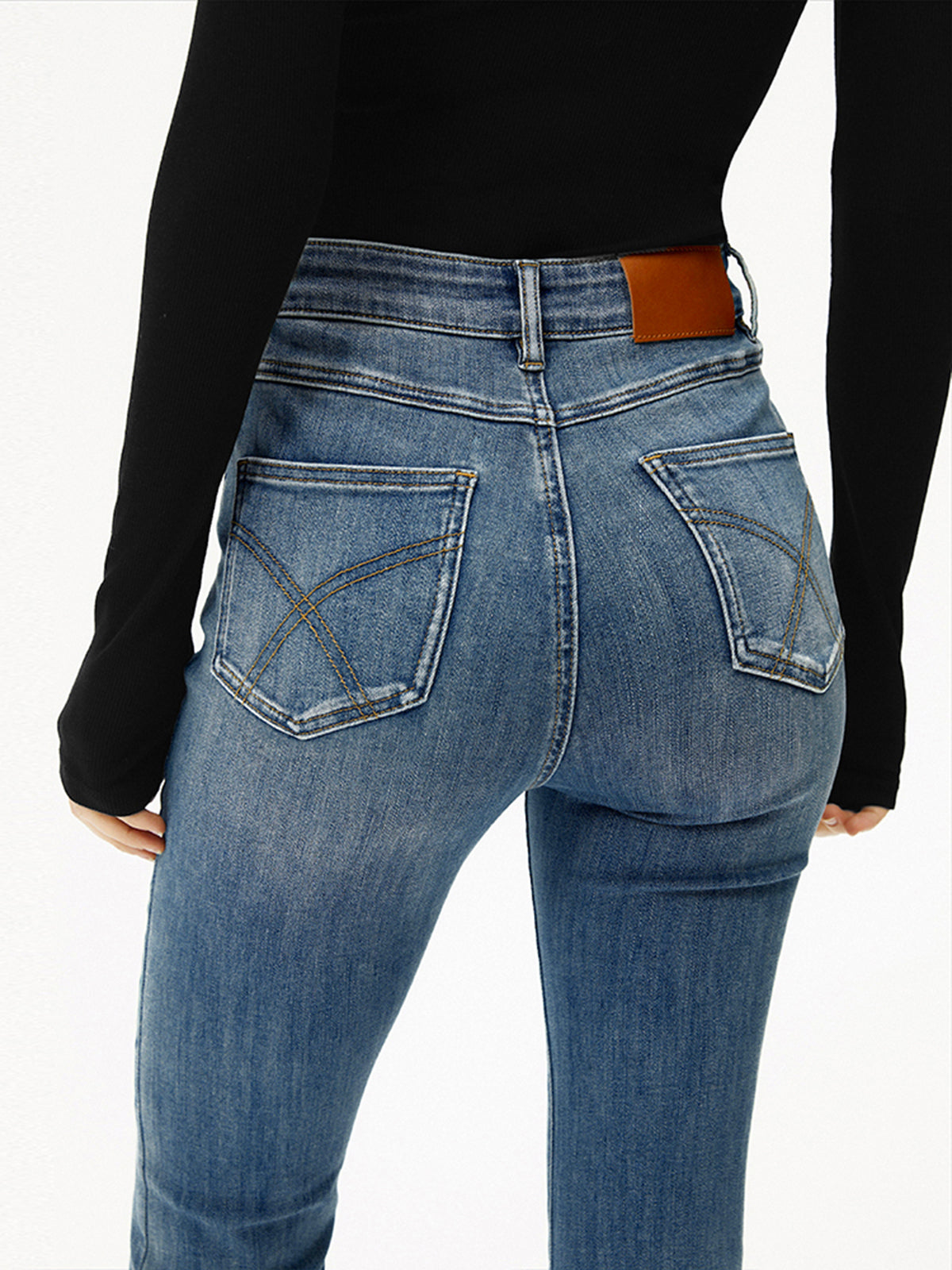 Bootcut-Jeans mit hoher Taille 