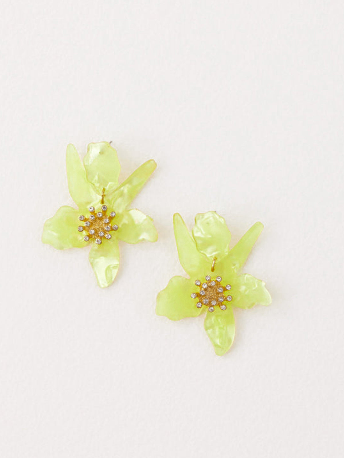 Blumenförmige Ohrringe mit Strass-Detail 