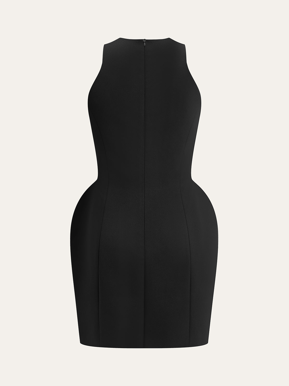 Kurzes Kleid mit hohem Kragen und Metallknöpfen